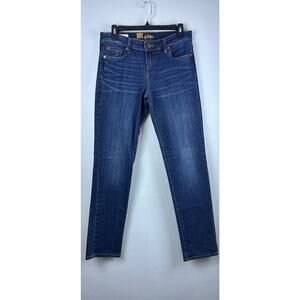 Kut From The Kloth Sz 4 Blue Whiskering Distressed Straight Katy Boyfriend Jean
